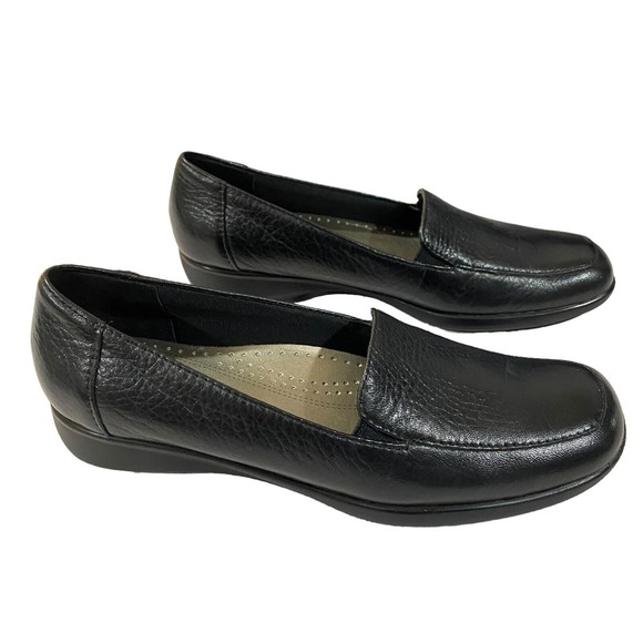 Trotters Shoes - Trotters 6.5 N (Narrow) Jenn Loafer Slip On Flats- Black- Leather- Womens